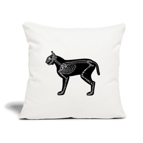 Skeleton Lynx - Throw Pillow Cover 17.5” x 17.5”