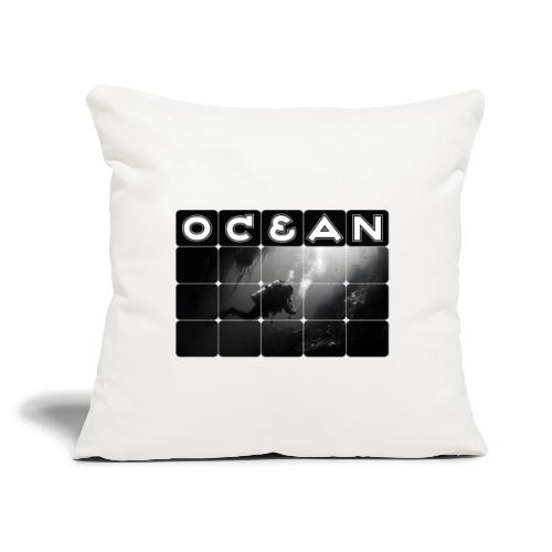 Ocean: Monochrome descent of a scuba diver - Throw Pillow Cover 17.5” x 17.5”