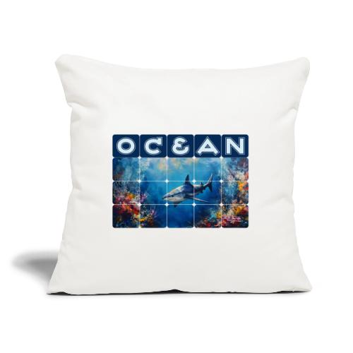 Ocean: Synthwave Shark - Throw Pillow Cover 17.5” x 17.5”