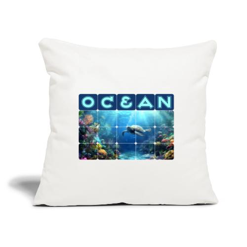 Ocean: Turtle Drift - Throw Pillow Cover 17.5” x 17.5”