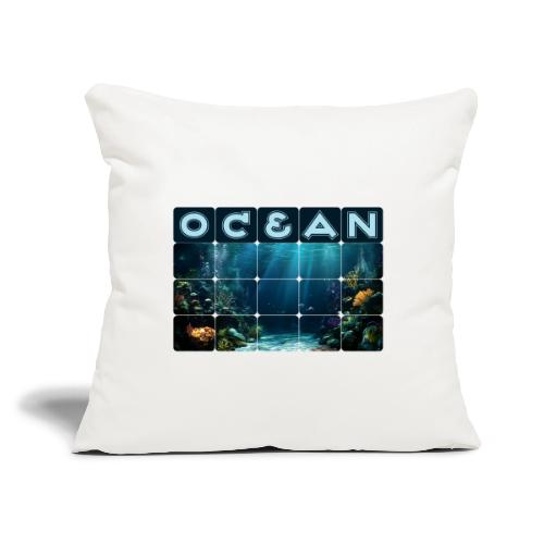 Ocean: Rainbow Reef Life - Throw Pillow Cover 17.5” x 17.5”