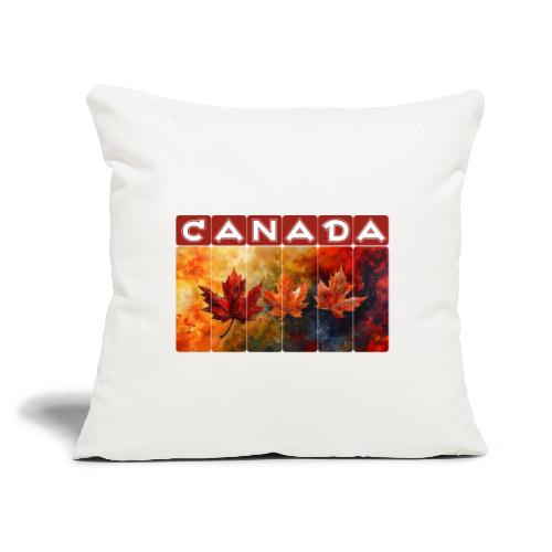Painted Canada Leaves - Throw Pillow Cover 17.5” x 17.5”