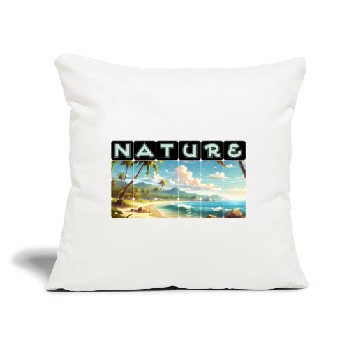 Nature: Sun-Kissed Shore - Throw Pillow Cover 17.5” x 17.5”