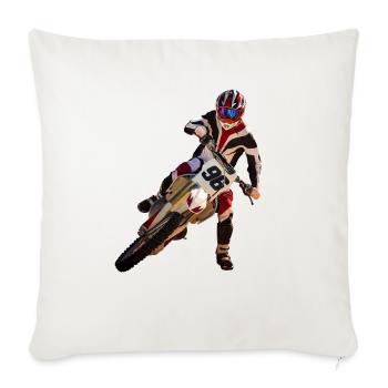 Motocross - Throw Pillow Cover 17.5” x 17.5” - natural white - Front