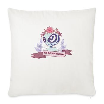 Cute ufo - Throw Pillow Cover 17.5” x 17.5” - natural white - Front