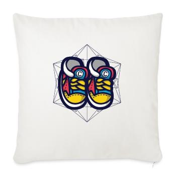 Sneaker colorful - Throw Pillow Cover 17.5” x 17.5” - natural white - Front