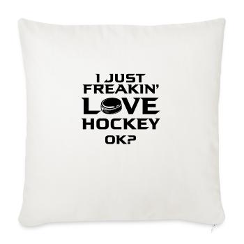 Ice Hockey - Throw Pillow Cover 17.5” x 17.5” - natural white - Front