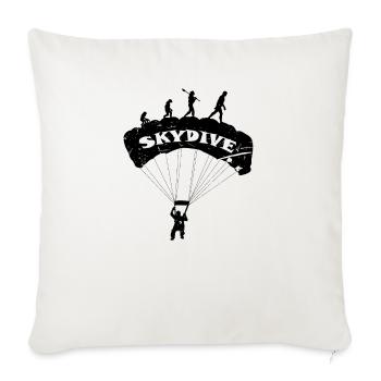 Skydive Parachute Skydiving Evolution - Throw Pillow Cover 17.5” x 17.5” - natural white - Front