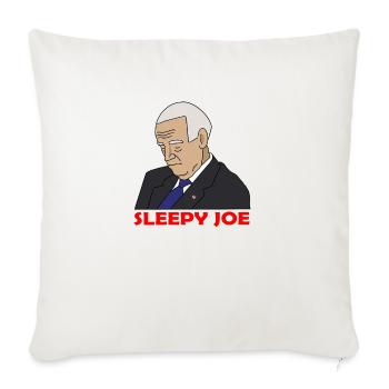 sleepy joe biden - Throw Pillow Cover 17.5” x 17.5” - natural white - Front