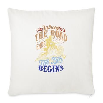 motocross - Throw Pillow Cover 17.5” x 17.5” - natural white - Front