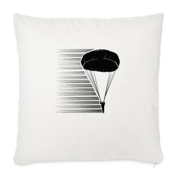Paratrooper Parachute Airborne Vintage - Throw Pillow Cover 17.5” x 17.5” - natural white - Front