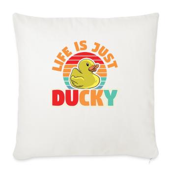 Life Is Just Ducky - Throw Pillow Cover 17.5” x 17.5” - natural white - Front