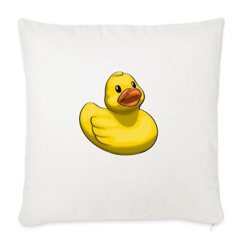 Rubber ducky - Throw Pillow Cover 17.5” x 17.5” - natural white - Front