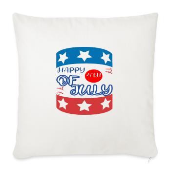 4Th Of July - Throw Pillow Cover 17.5” x 17.5” - natural white - Front