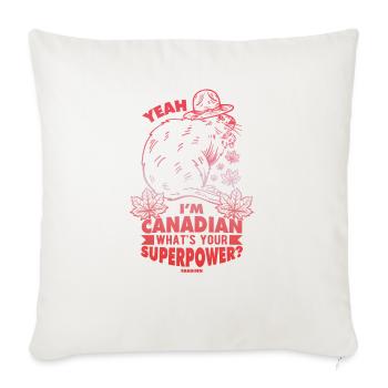 Canada - Throw Pillow Cover 17.5” x 17.5” - natural white - Front