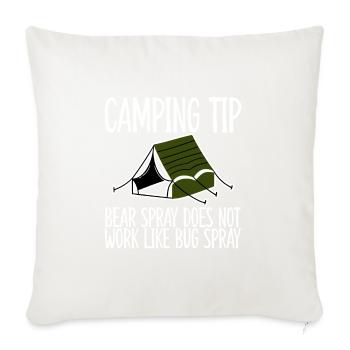 Bear Spray Does Not Work Like Bug Spray 3 - Throw Pillow Cover 17.5” x 17.5” - natural white - Front