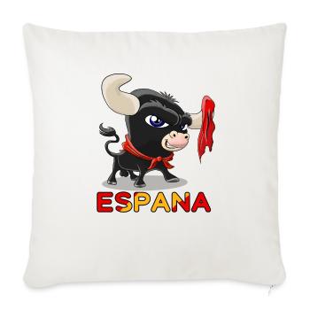 Sweet Bull Bull Fight Espana - Throw Pillow Cover 17.5” x 17.5” - natural white - Front