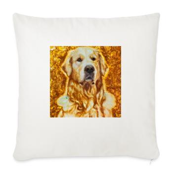 Golden Retriever Portrait Gustav Klimt Art Style - Throw Pillow Cover 17.5” x 17.5” - natural white - Front