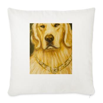 Golden Retriever Portrait Gustav Klimt Art Style - Throw Pillow Cover 17.5” x 17.5” - natural white - Front