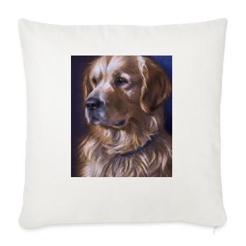 Golden Retriever Portrait Leonardo Da Vinci Art - Throw Pillow Cover 17.5” x 17.5” - natural white - Front