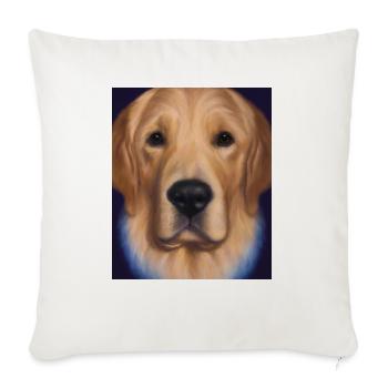 Golden Retriever Portrait Leonardo Da Vinci Art - Throw Pillow Cover 17.5” x 17.5” - natural white - Front