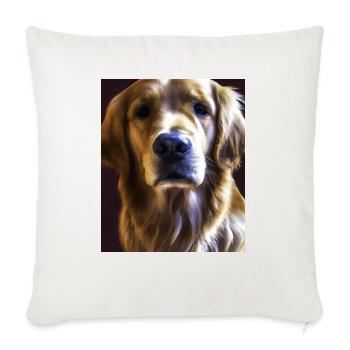 Golden Retriever Portrait Leonardo Da Vinci Art - Throw Pillow Cover 17.5” x 17.5” - natural white - Front