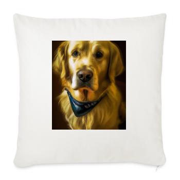 Golden Retriever Portrait Leonardo Da Vinci Art - Throw Pillow Cover 17.5” x 17.5” - natural white - Front