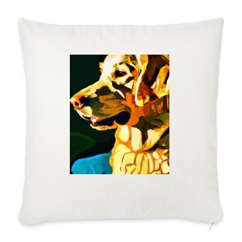 Golden Retriever Portrait Cubism Art - Throw Pillow Cover 17.5” x 17.5” - natural white - Front
