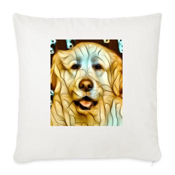 Golden Retriever Portrait Cubism Art - Throw Pillow Cover 17.5” x 17.5” - natural white - Front