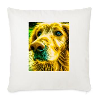 Golden Retriever Portrait Vincent Van Gogh Art - Throw Pillow Cover 17.5” x 17.5” - natural white - Front