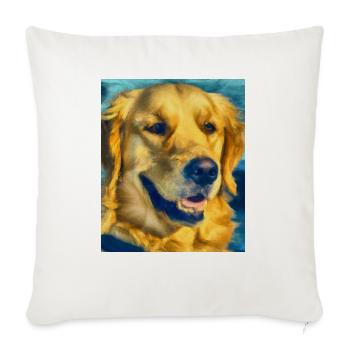 Golden Retriever Portrait Vincent Van Gogh Art - Throw Pillow Cover 17.5” x 17.5” - natural white - Front