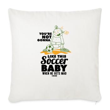 Baby toddler football - Throw Pillow Cover 17.5” x 17.5” - natural white - Front