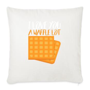 I Love You A Waffle Lot 6 - Throw Pillow Cover 17.5” x 17.5” - natural white - Front