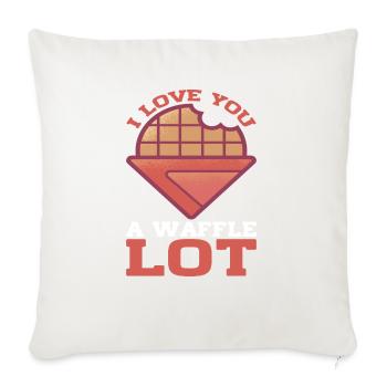 I Love You A Waffle Lot 5 - Throw Pillow Cover 17.5” x 17.5” - natural white - Front