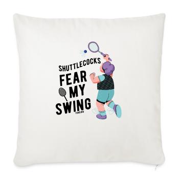badminton - Throw Pillow Cover 17.5” x 17.5” - natural white - Front