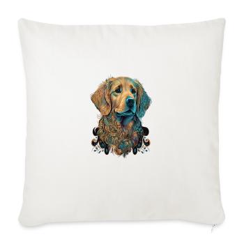 Dog Trainer Mandala Art Golden Retriever - Throw Pillow Cover 17.5” x 17.5” - natural white - Front