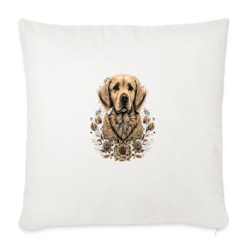 Dog Trainer Mandala Art Golden Retriever - Throw Pillow Cover 17.5” x 17.5” - natural white - Front