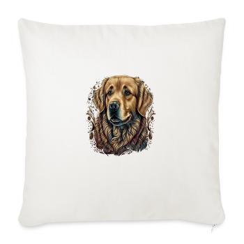 Dog Trainer Mandala Art Golden Retriever - Throw Pillow Cover 17.5” x 17.5” - natural white - Front