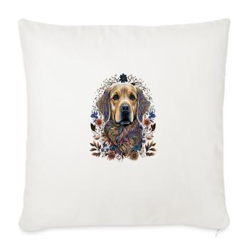 Dog Trainer Mandala Art Golden Retriever - Throw Pillow Cover 17.5” x 17.5” - natural white - Front