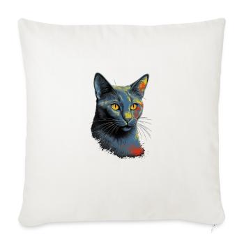 Russian Blue Cat Lover Kitten Russian Blue Cats - Throw Pillow Cover 17.5” x 17.5” - natural white - Front