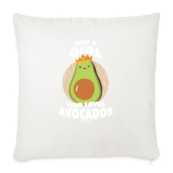 Just A Girl Who Loves Avocados - Throw Pillow Cover 17.5” x 17.5” - natural white - Front