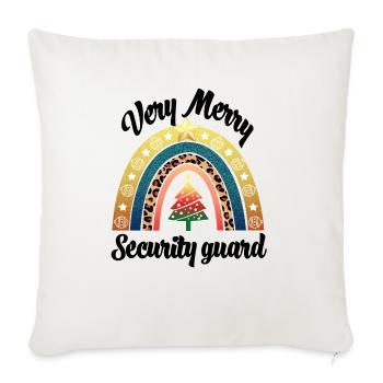 Very Merry Security Guard - Throw Pillow Cover 17.5” x 17.5” - natural white - Front
