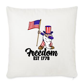 Freedom EST 1778 - Throw Pillow Cover 17.5” x 17.5” - natural white - Front