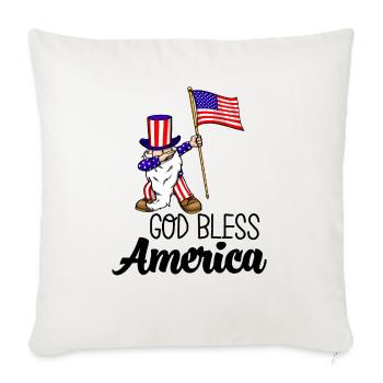 God Bless America - Throw Pillow Cover 17.5” x 17.5” - natural white - Front