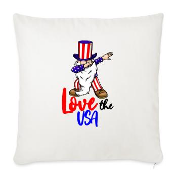 Love The USA - Throw Pillow Cover 17.5” x 17.5” - natural white - Front