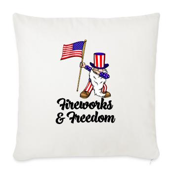 Fireworks & Freedom - Throw Pillow Cover 17.5” x 17.5” - natural white - Front