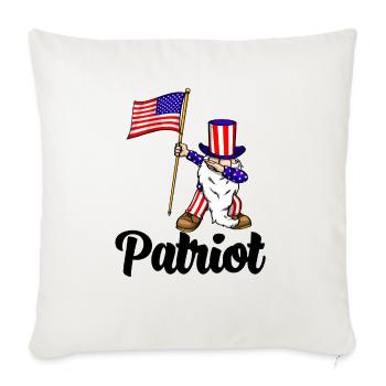 Patriot American Flag - Throw Pillow Cover 17.5” x 17.5” - natural white - Front