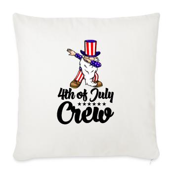 4th of July Crew - Throw Pillow Cover 17.5” x 17.5” - natural white - Front