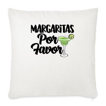 Margaritas Por Favor - Throw Pillow Cover 17.5” x 17.5” - natural white - Front