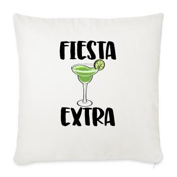 Fiesta Extra - Throw Pillow Cover 17.5” x 17.5” - natural white - Front